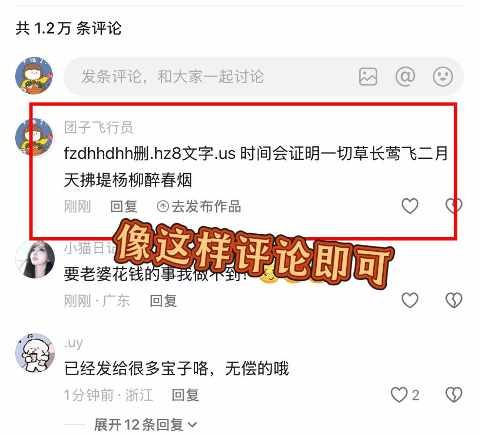 评论示例截图